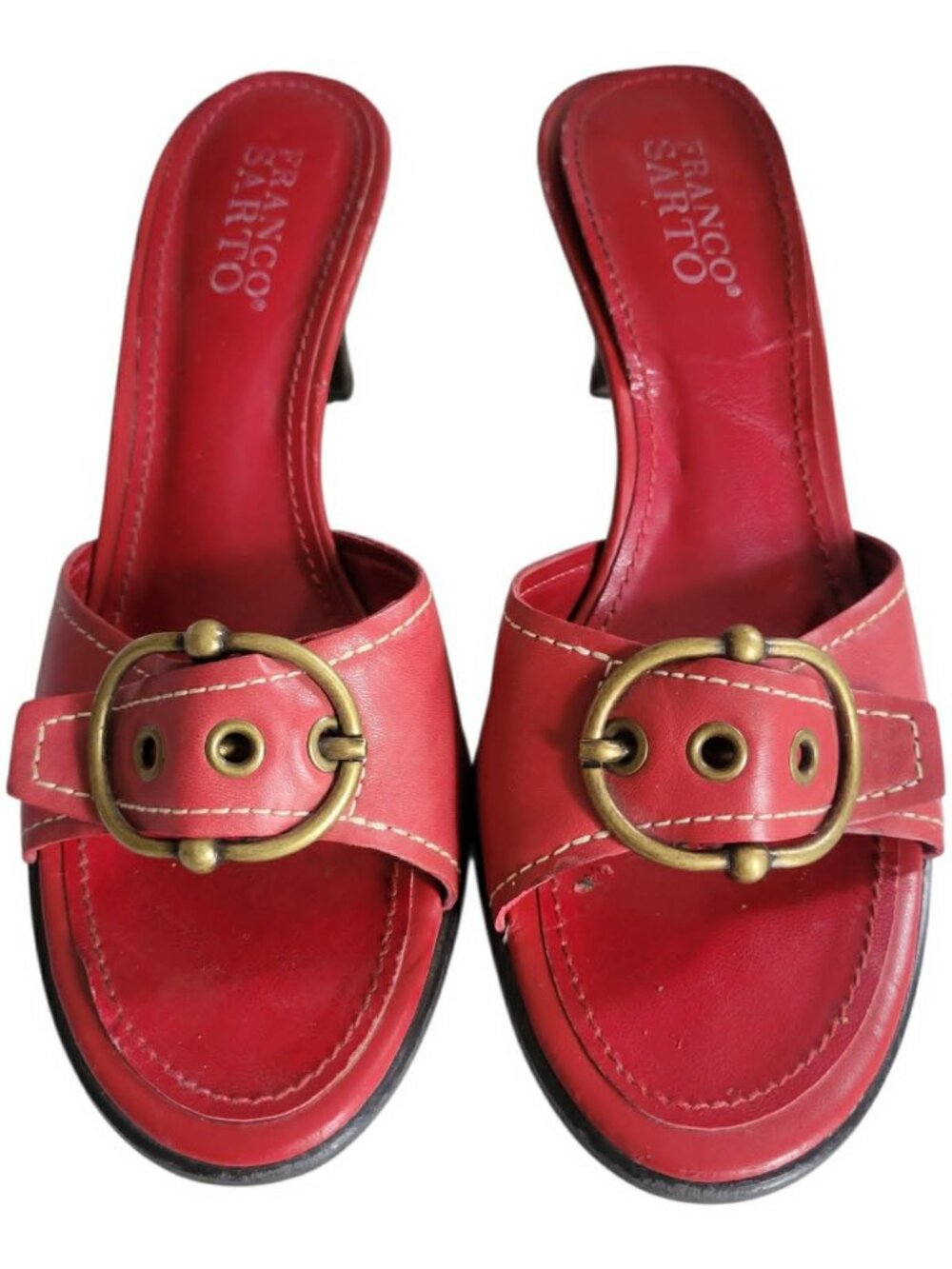 Franco Sarto Heeled Buckle Slides